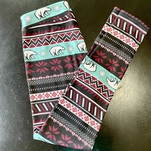 Serra Polar Bear Fleece Lined Leggings, Medium